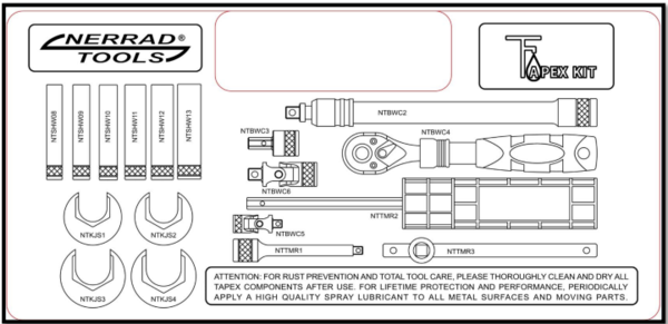 Nerrad Tapex Kit 3/8" to 1/4" Reducer